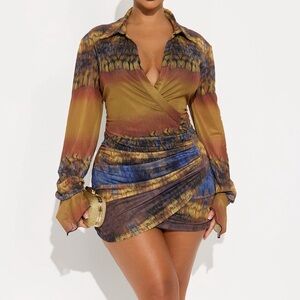 Multicolor Wrap Dress